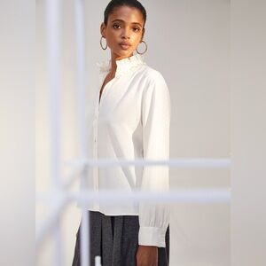 Aritzia 1-01 Babaton Balboa Long-sleeve button-up blouse - orange